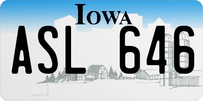 IA license plate ASL646