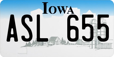 IA license plate ASL655