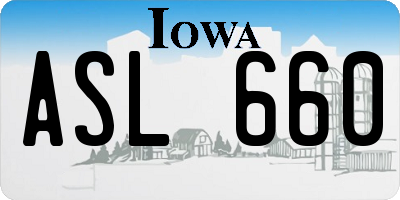 IA license plate ASL660