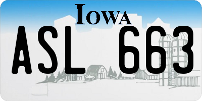 IA license plate ASL663