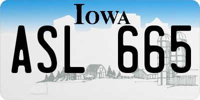 IA license plate ASL665