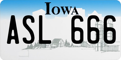 IA license plate ASL666