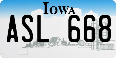IA license plate ASL668