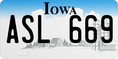 IA license plate ASL669