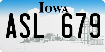 IA license plate ASL679