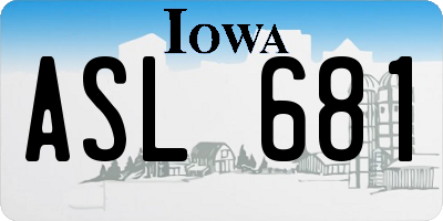IA license plate ASL681