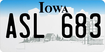 IA license plate ASL683