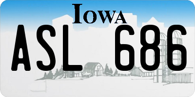 IA license plate ASL686