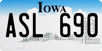 IA license plate ASL690