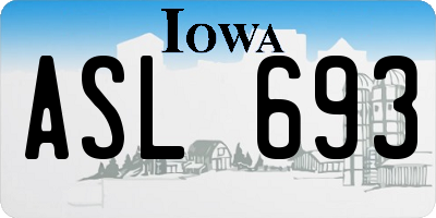 IA license plate ASL693