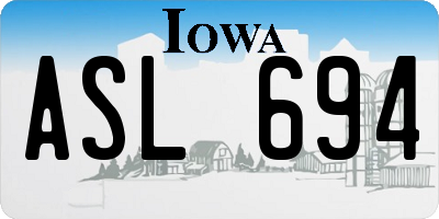 IA license plate ASL694