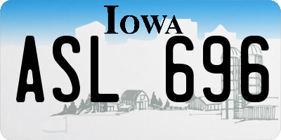 IA license plate ASL696