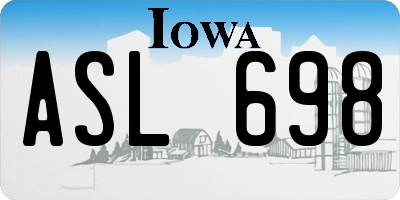 IA license plate ASL698