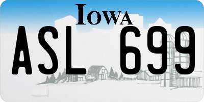 IA license plate ASL699