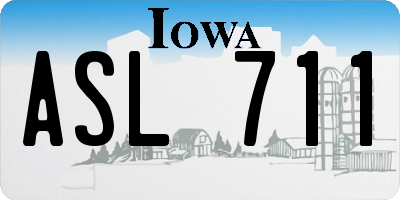IA license plate ASL711