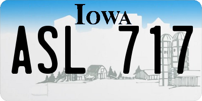IA license plate ASL717