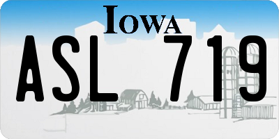 IA license plate ASL719