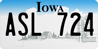 IA license plate ASL724