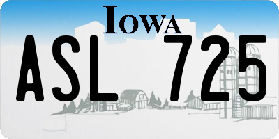 IA license plate ASL725