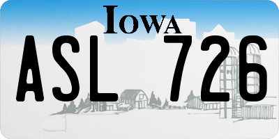IA license plate ASL726
