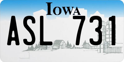IA license plate ASL731