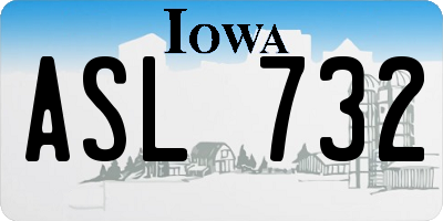 IA license plate ASL732