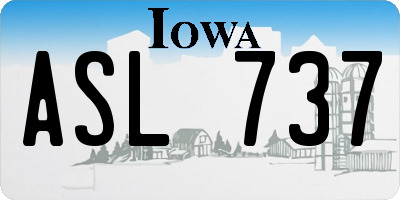 IA license plate ASL737