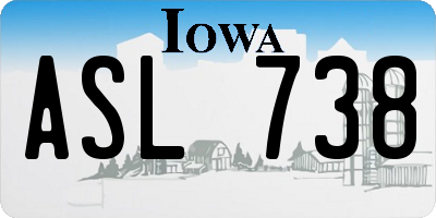 IA license plate ASL738