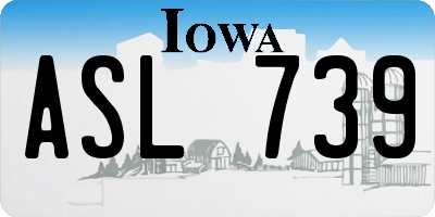 IA license plate ASL739