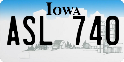 IA license plate ASL740