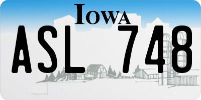 IA license plate ASL748