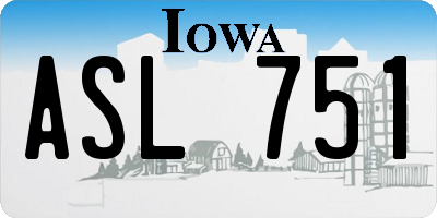 IA license plate ASL751
