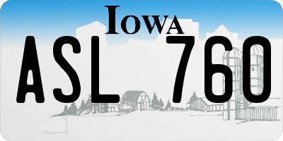 IA license plate ASL760