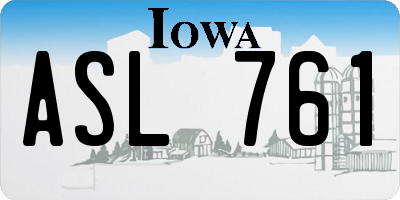 IA license plate ASL761