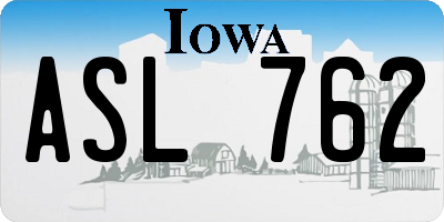 IA license plate ASL762