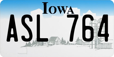 IA license plate ASL764