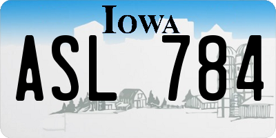 IA license plate ASL784