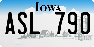 IA license plate ASL790