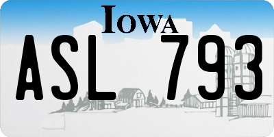 IA license plate ASL793