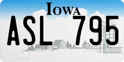 IA license plate ASL795