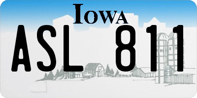 IA license plate ASL811