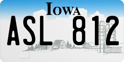 IA license plate ASL812