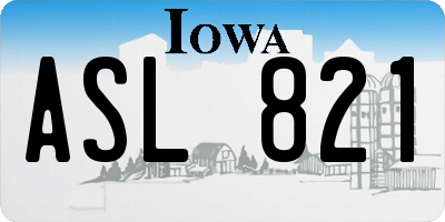 IA license plate ASL821