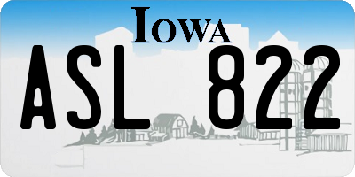 IA license plate ASL822