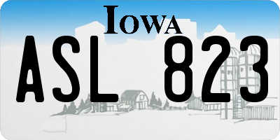 IA license plate ASL823