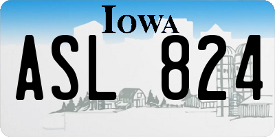 IA license plate ASL824