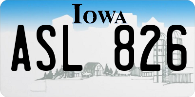 IA license plate ASL826