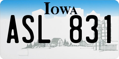 IA license plate ASL831