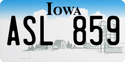 IA license plate ASL859