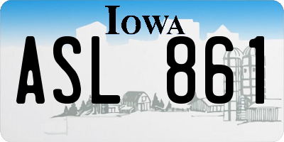 IA license plate ASL861